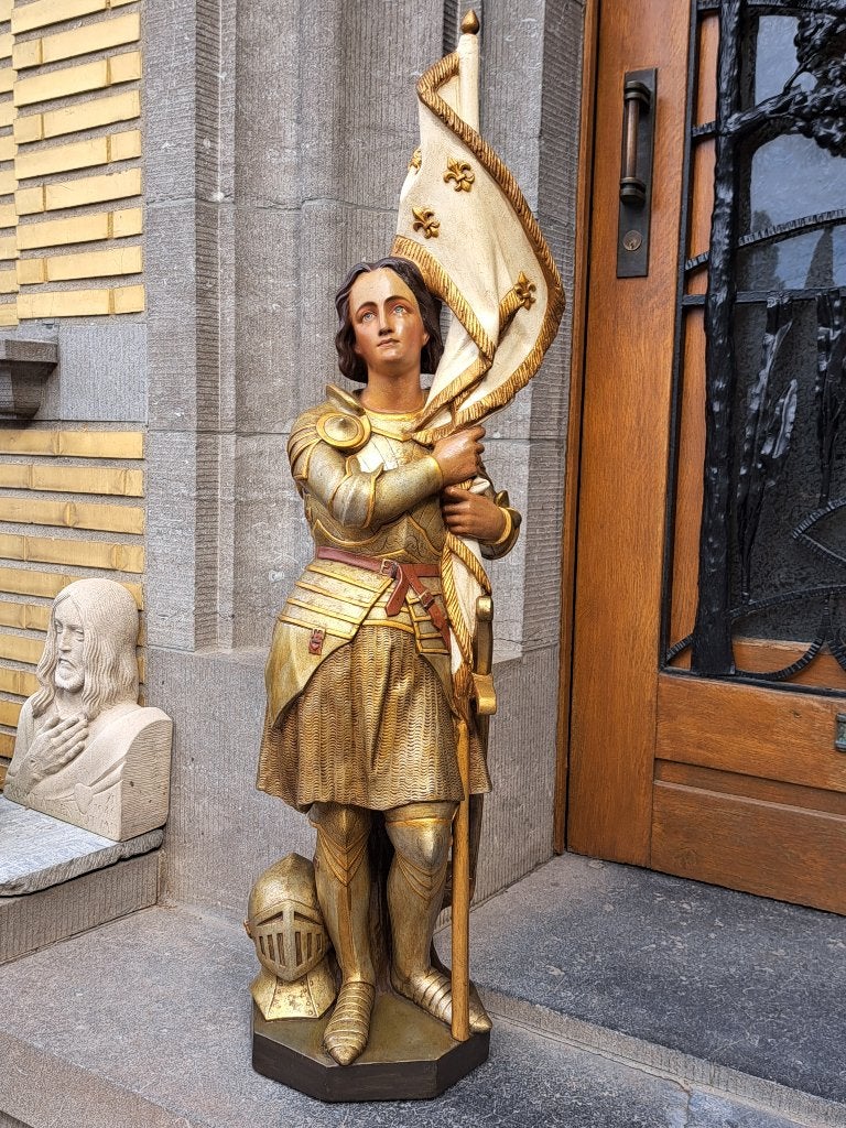 Henri Gerard Namur -  Kerkbeeld - Jeanne D'Arc - 119 cm -, Ophalen, Zo goed als nieuw, Beeld(je), Christendom | Katholiek
