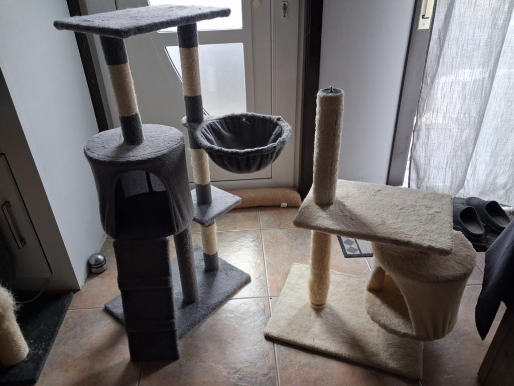 2 gebruikte krabpalen te koop, Ophalen