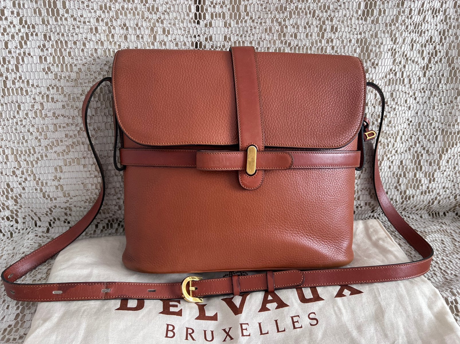 Sac DELVAUX modèle Simplissime cuir cognac, Enlèvement ou Envoi, Comme neuf, Cuir