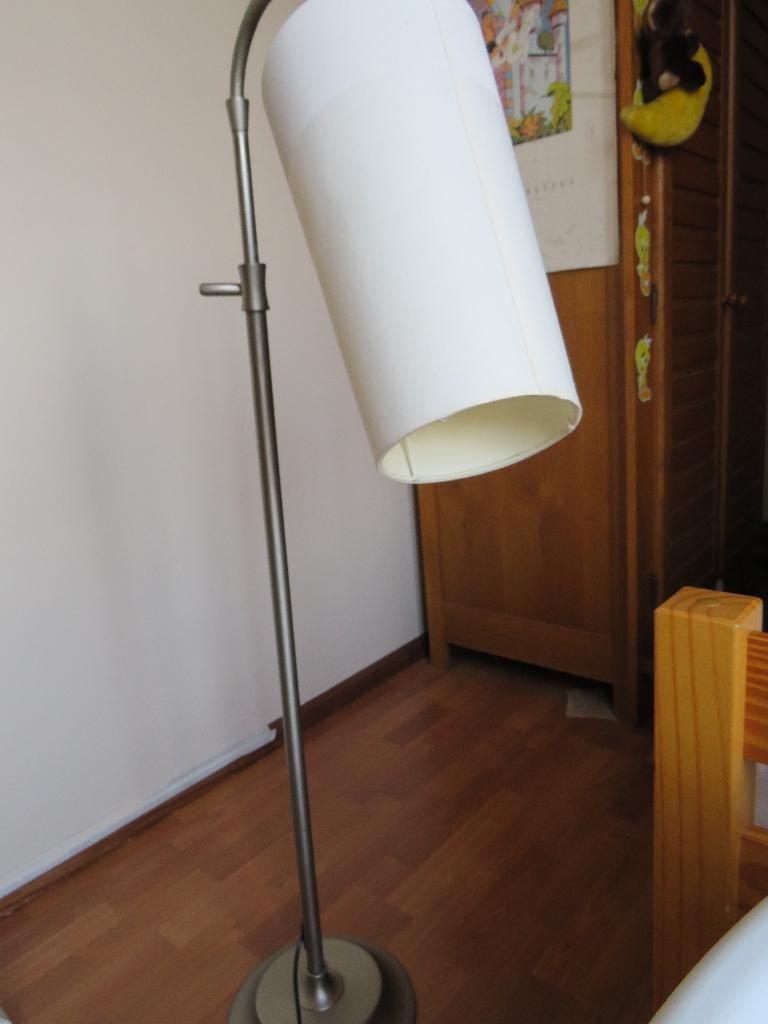 Vintage staande lamp stoffen kap, Huis en Inrichting, Lampen | Vloerlampen, Ophalen of Verzenden, Gebruikt, Stof