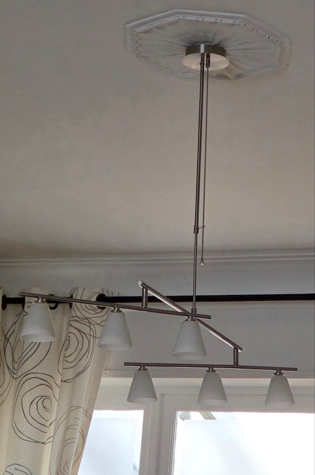hanglamp met scharnierende armen, Ophalen, Glas