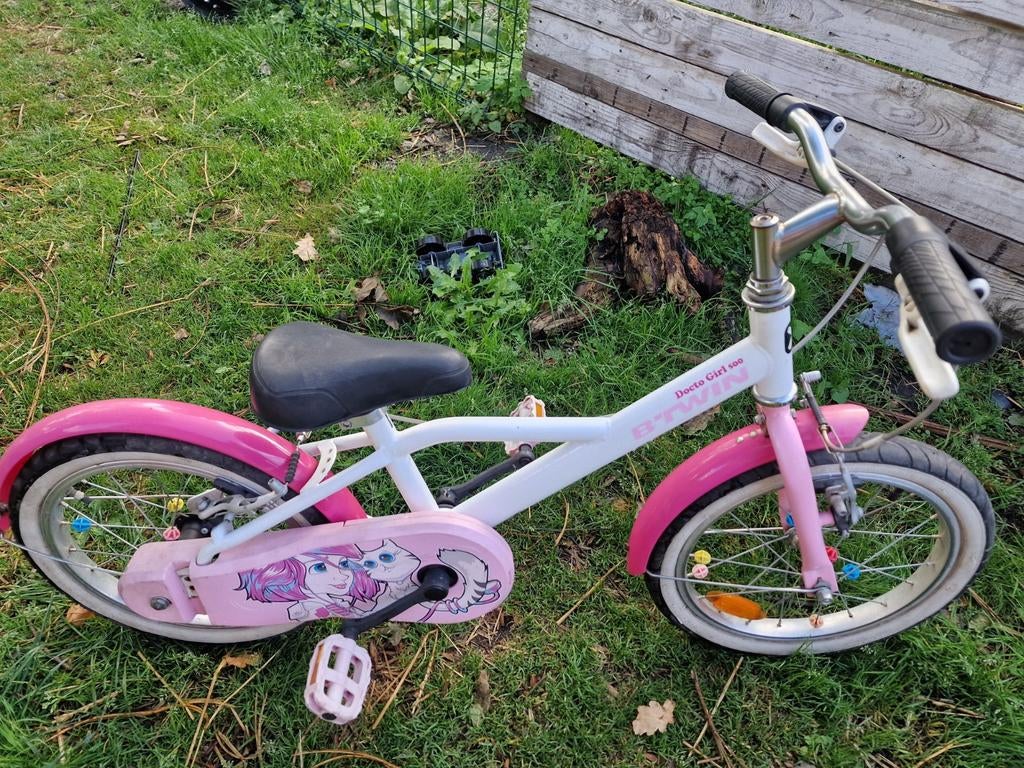 Meisjesfiets B-twin 16", Ophalen, B-twin, Gebruikt, Handrem