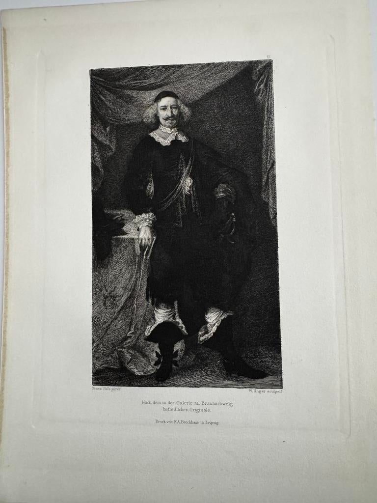 Antieke gravure Frans Hals 19e eeuw ingelijst, Antiek en Kunst, Kunst | Etsen en Gravures, Ophalen, Ets, Ingelijst