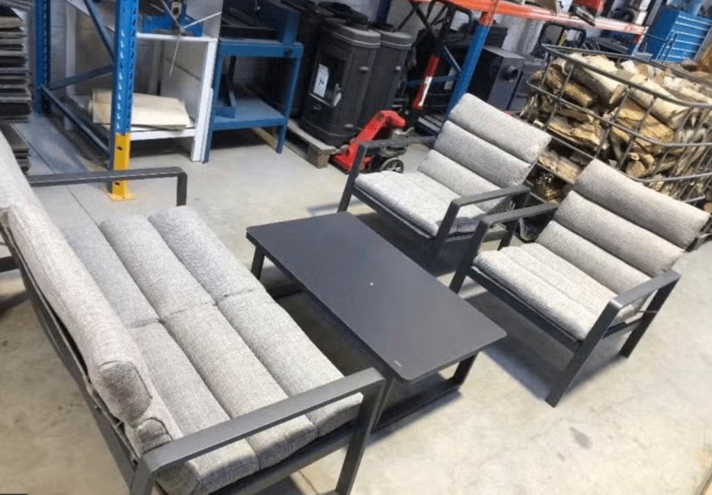 Loungeset grijs, Ophalen, Gebruikt, Loungeset