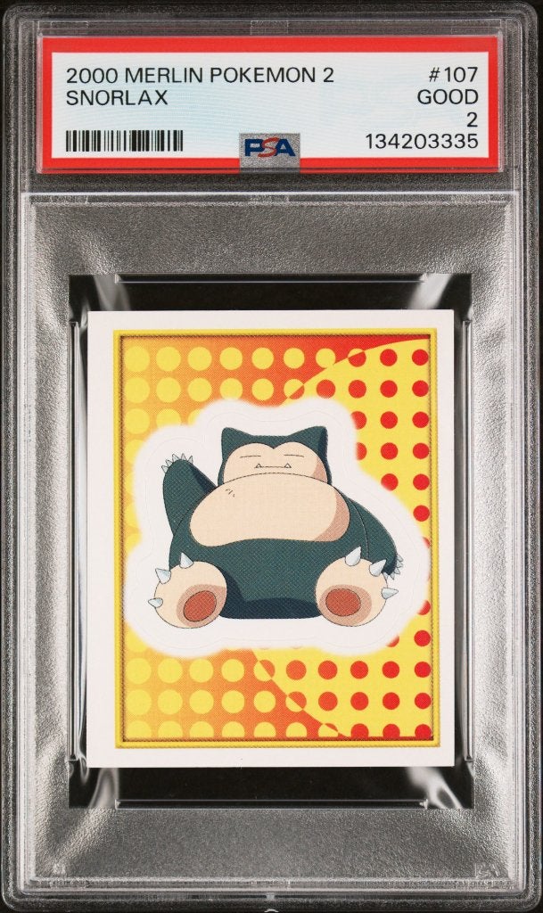 POKEMON SNORLAX STICKER SERIES 2 MERLIN COLLECTION PSA 2, Enlèvement ou Envoi, Comme neuf, Cartes en vrac