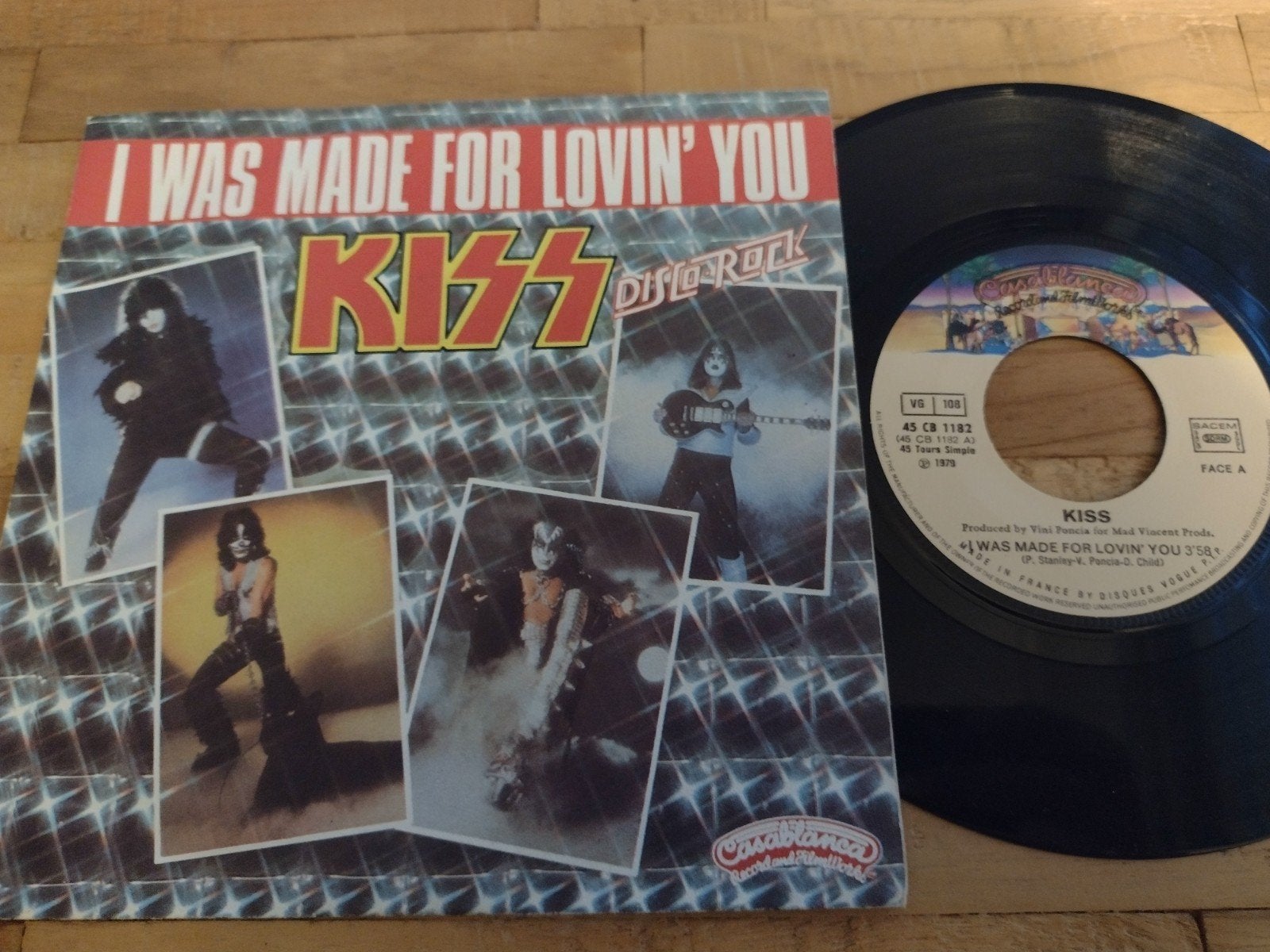 SINGLE: KISS : I WAS MADE FOR LOVIN' YOU (1979), 7 inch, Ophalen of Verzenden, Zo goed als nieuw, Beschermende buitenhoes