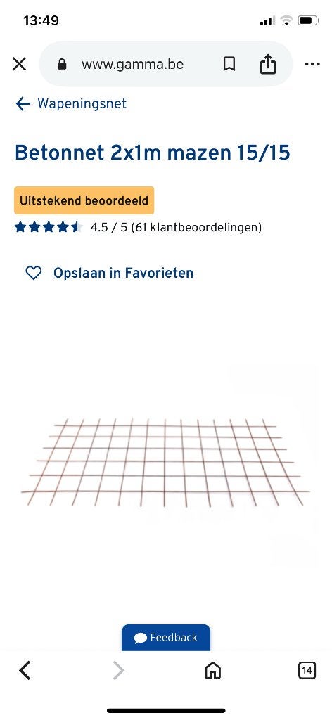wapeningsnetten 7 stuks, Doe-het-zelf en Bouw, Ophalen, Zo goed als nieuw, IJzer