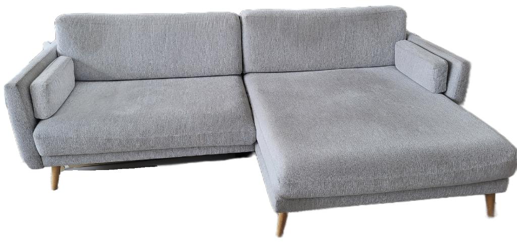 Moderne L-vormige zetel in grijs, 200 à 250 cm, 125 à 150 cm, Enlèvement, Utilisé