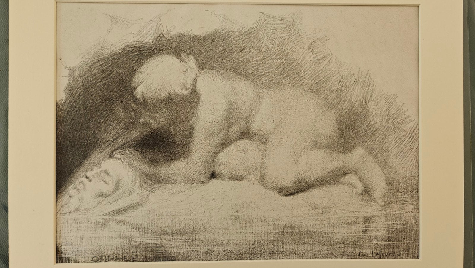 Camille Lefèvre (1853–1933) – *Orphée* - +/- 1910, Antiek en Kunst, Portret en Figuren, Ophalen of Verzenden, Gravure, Genummerd