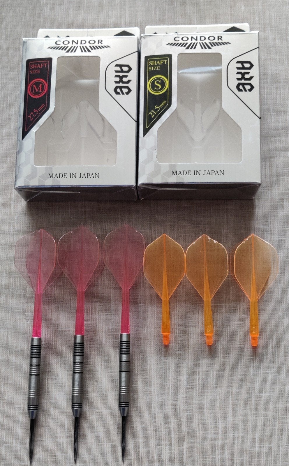 Dartspijlen 90% Tungsten en 2 sets Condor Axe, Ophalen, Zo goed als nieuw, Pijlen