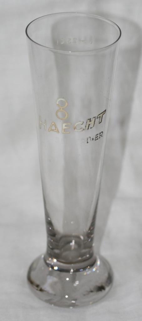 Haecht 8 superbier 25 CL Emaille glas, Verzamelen, Ophalen of Verzenden, Gebruikt, Glas of Glazen