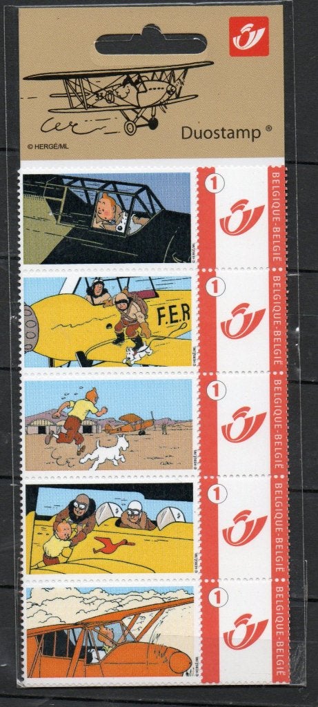 duostamps sous blister : Tintin "avion", Postzegels en Munten, Ophalen