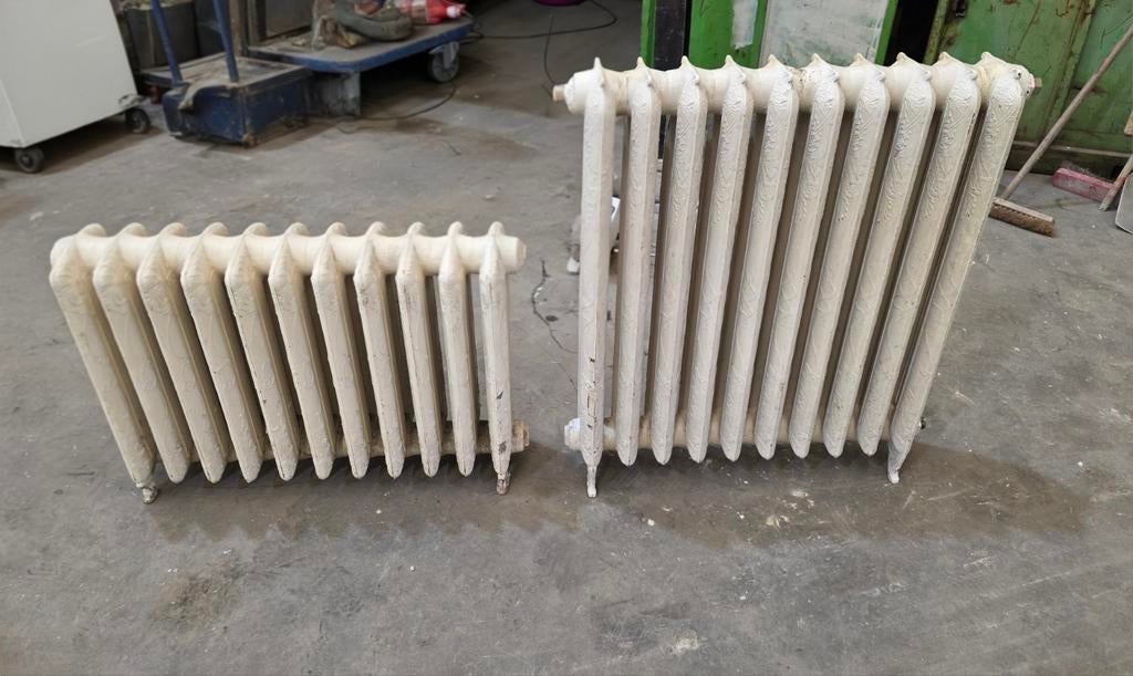 Set Antieke Gietijzeren Radiatoren – Bloemmotief- 4 stuks, Ophalen of Verzenden, Radiator