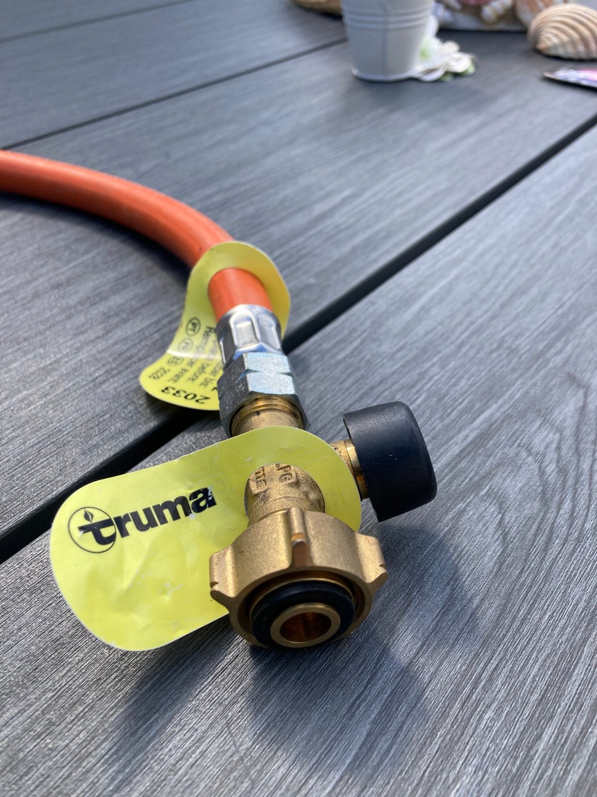 Koppeling voor gasfles, Caravans en Kamperen, Ophalen, Zo goed als nieuw