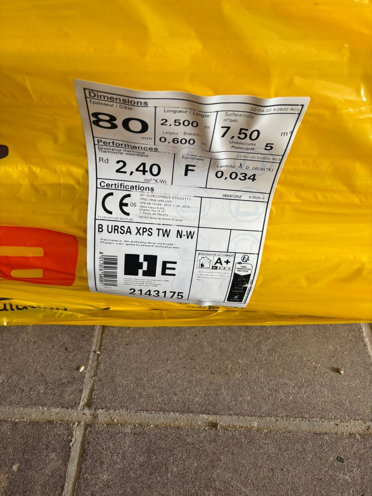 XPS platen 8 cm dik, Doe-het-zelf en Bouw, Isolatie en Afdichting, Ophalen, Nieuw