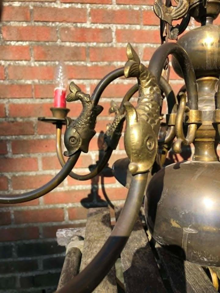 Vintage Nederlandse Vlaamse kroonluchter, Huis en Inrichting, Lampen | Kroonluchters, Ophalen