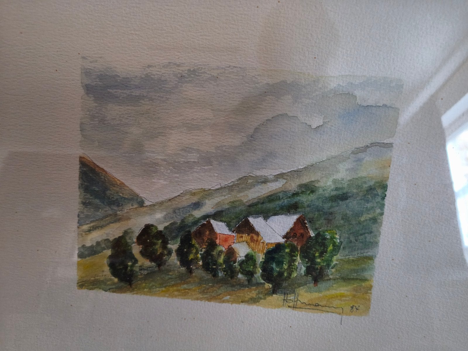 aquarelle originale de Roby Hoffmann 1984, Antiquités & Art, Art | Peinture | Classique, Enlèvement, Aquarelle