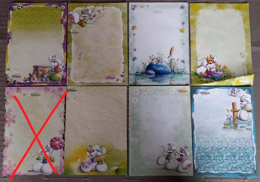 Diddl blaadjes A5/4, Ophalen of Verzenden, Diddl, Gebruikt, Papier, Kaart of Schrift