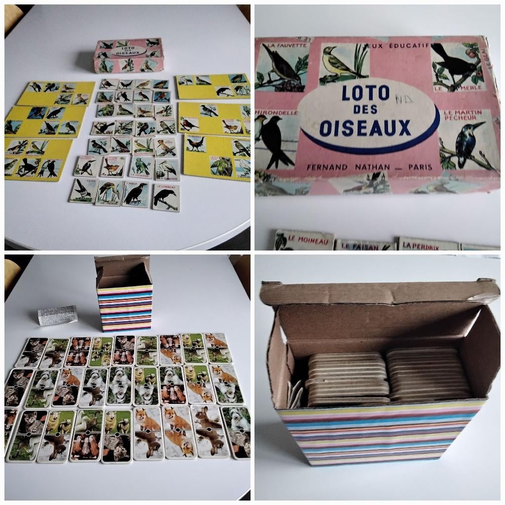 Lot 2 oude loterijspellen voor kinderen/vogels en dieren, Hobby en Vrije tijd, Ophalen of Verzenden, Gebruikt