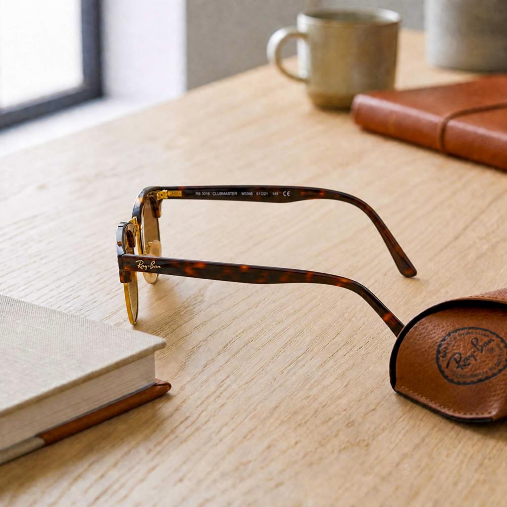 Rayban Clubmaster, Lunettes de soleil, Lunettes de sol, Enlèvement ou Envoi, Lunettes de soleil, Ray-Ban