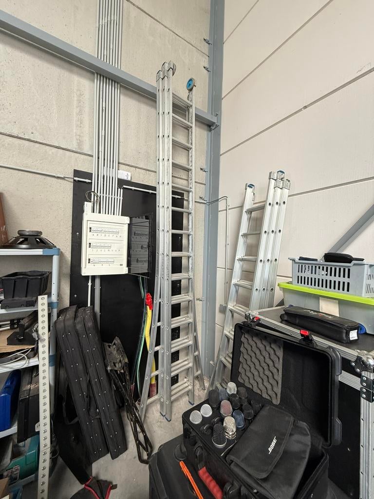 Ladder 14 sporten 3 delig, Doe-het-zelf en Bouw, Ladders en Trappen, Ophalen, Zo goed als nieuw, Ladder