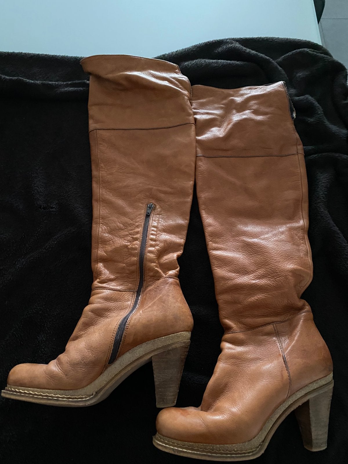 Bottes très hautes 38, Enlèvement ou Envoi, Porté, Brun, Bottes hautes