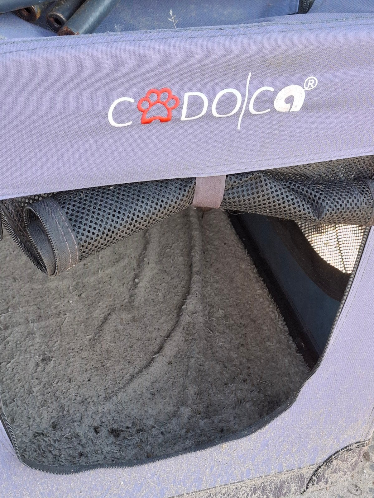Boîte de transport pour chien, banc pliable bleu cadoca 90x6, Enlèvement, Utilisé