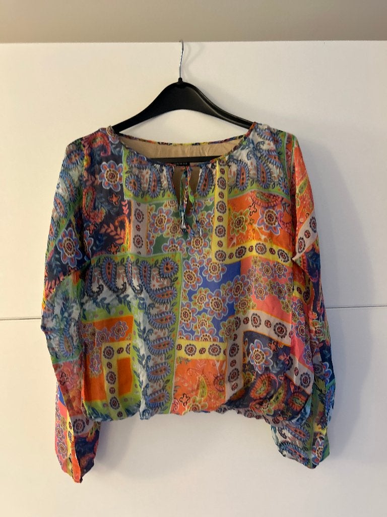 Caroline Biss multicolor blouse met print, Kleding | Dames, Meerkleurig, Maat 42/44 (L), Ophalen of Verzenden, Zo goed als nieuw