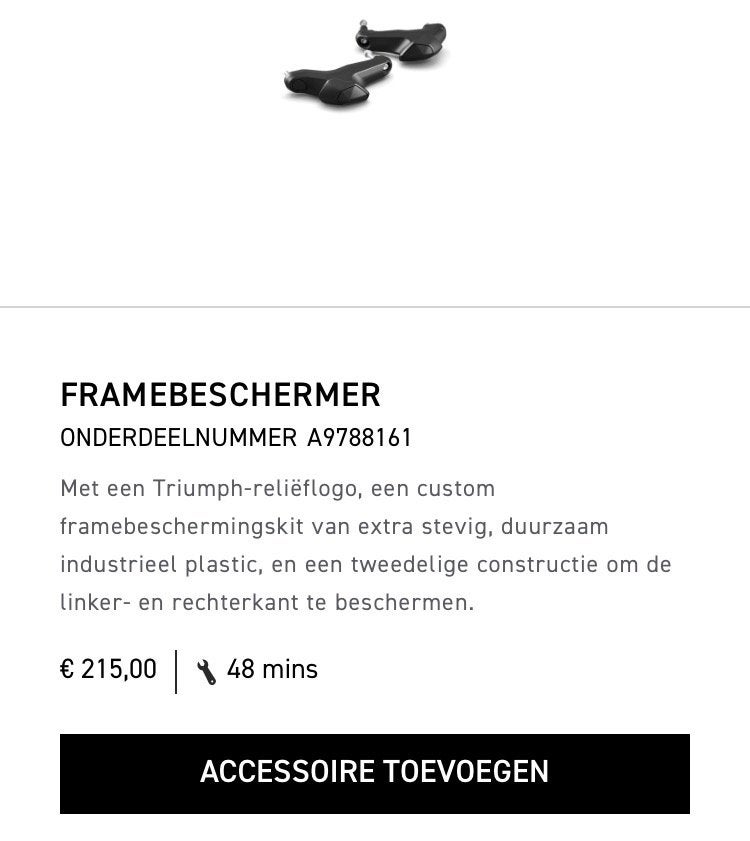 framebeschermers Triumph Tiger Sport 800, Motoren, Ophalen of Verzenden, Zo goed als nieuw