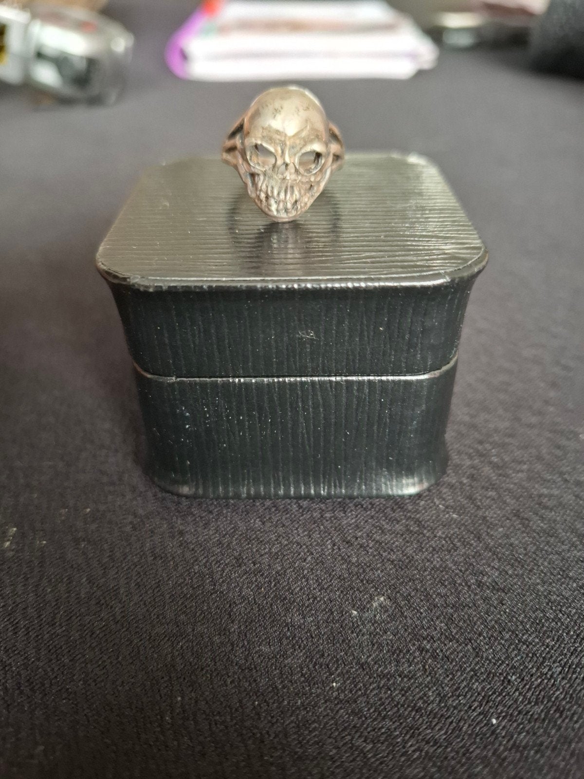 Ww1 totenkopf husarenring zilver, Verzamelen, Militaria | Algemeen, Ophalen