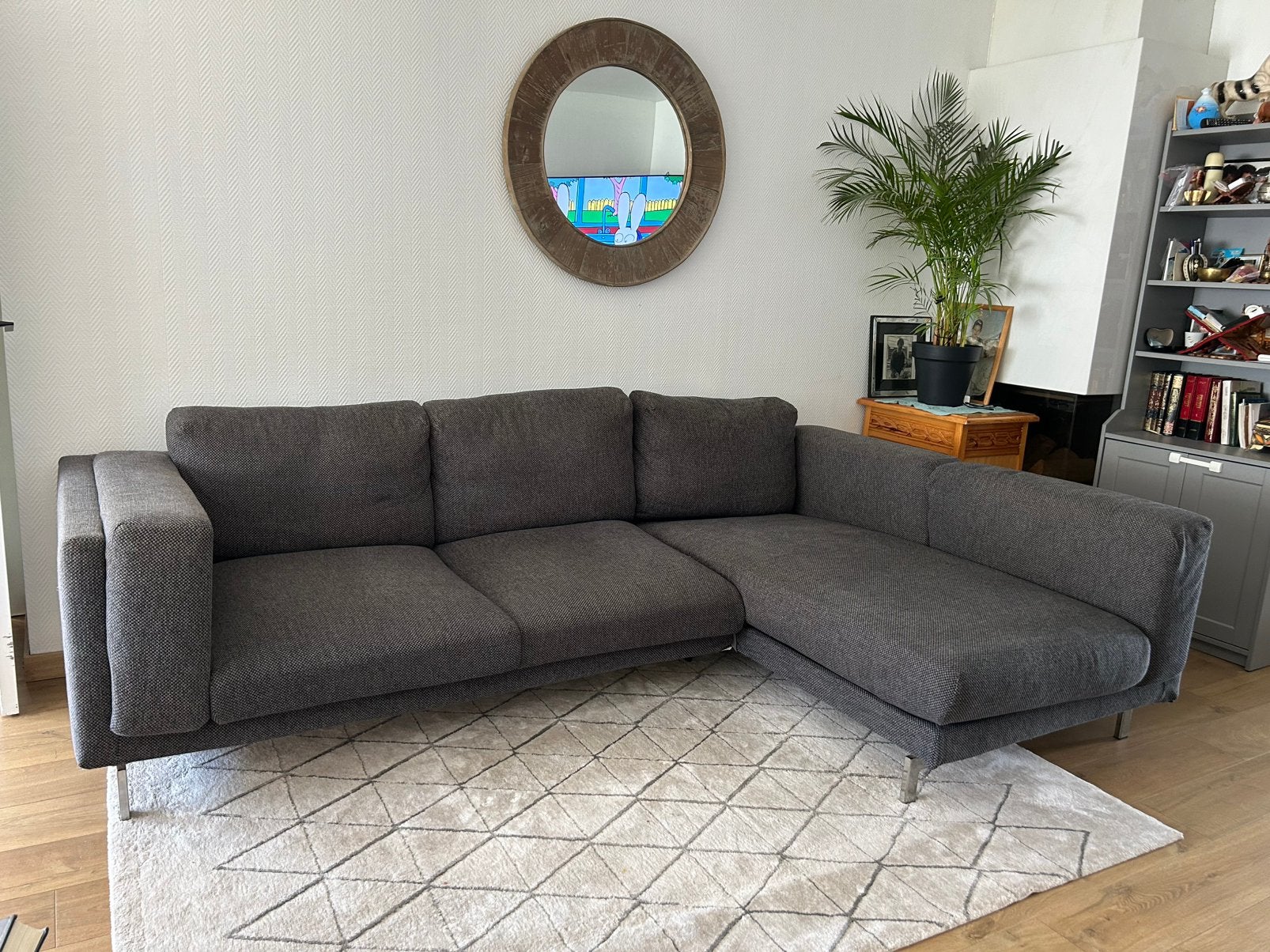 Siège d'angle gris, Maison & Meubles, Canapés | Coins salons complets, Utilisé, Enlèvement