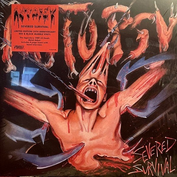 AUTOPSY - Severed Survival (Red/Black Gore Marble Vinyl), Limited edition, Ophalen of Verzenden, Nieuw in verpakking