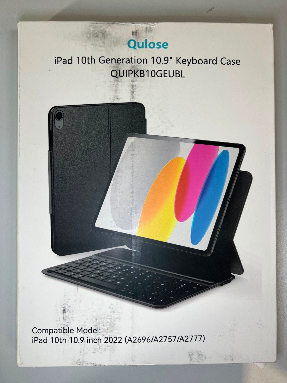 Qulose iPad 10th Gen 10.9" Keyboard Case – Bluetooth – Black, Computers en Software, Tablet-hoezen, Ophalen of Verzenden, Qulose