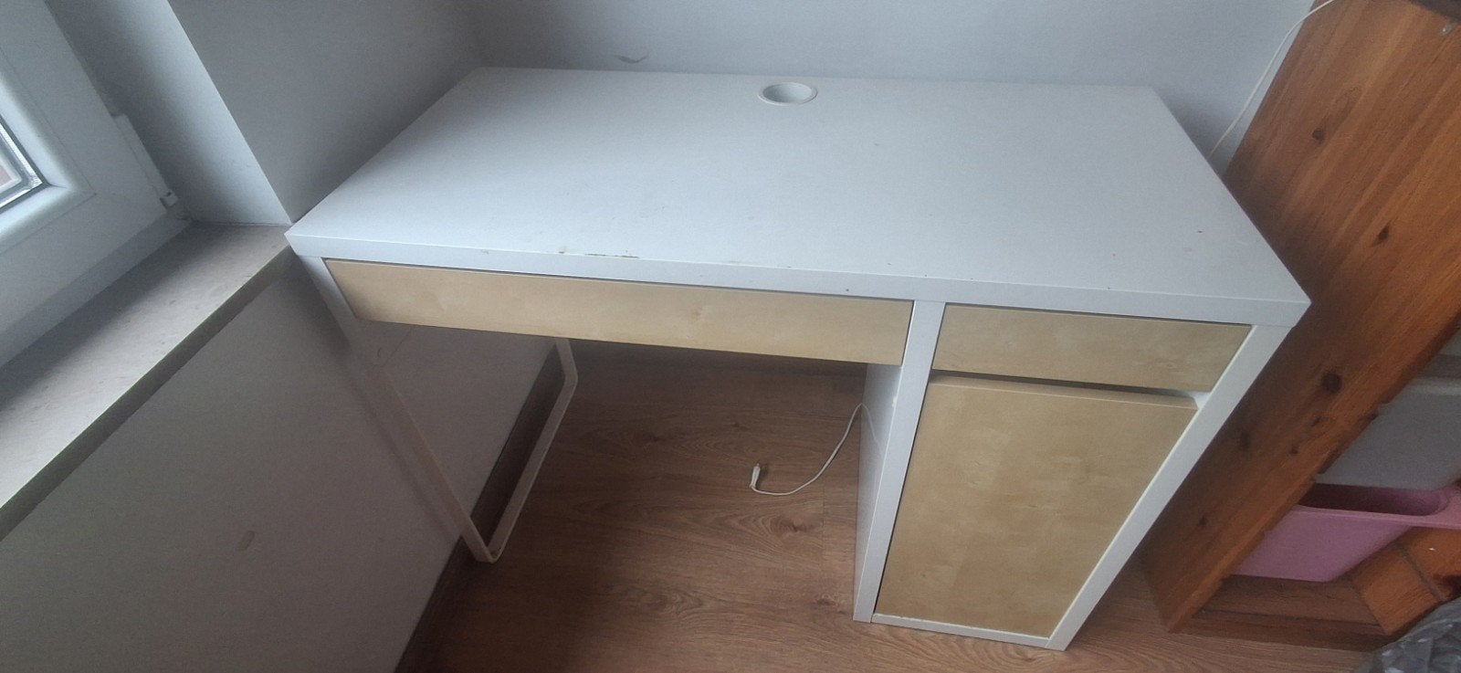 bureau enfant, Métal, Enlèvement, Utilisé, Blanc