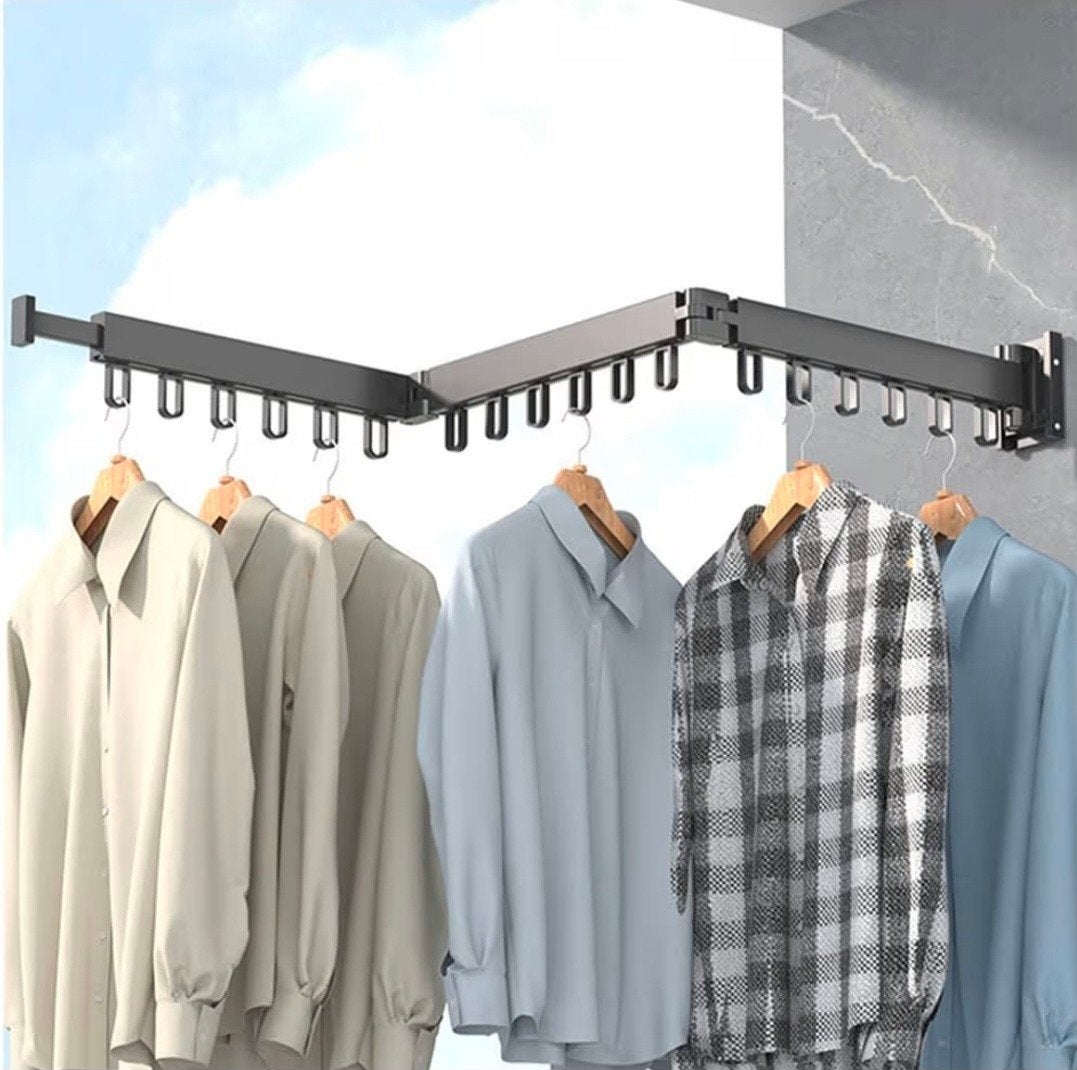 4 stk Wasrek wandmontage, intrekbaar kledingrek met haken, i, Kleding | Dames, Kledinghangers, Ophalen