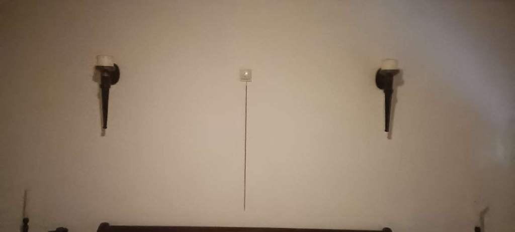 2 wand kandelaars met stompkaars, Huis en Inrichting, Woonaccessoires | Kandelaars en Kaarsen, Ophalen, Zo goed als nieuw, Kandelaar