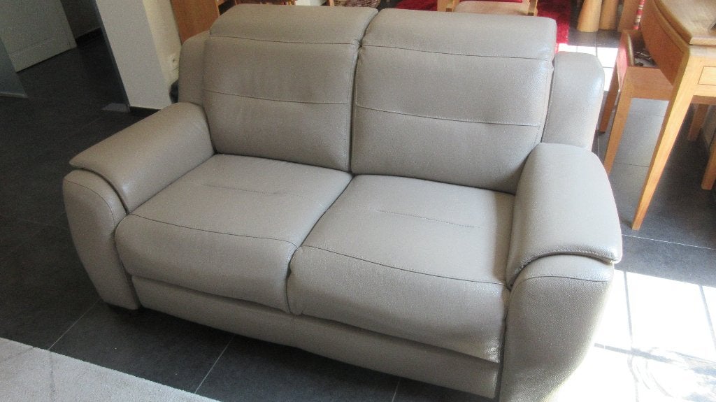 Zetel, 2 personenl, leder, Ophalen, Nieuw, Leer, 75 tot 100 cm