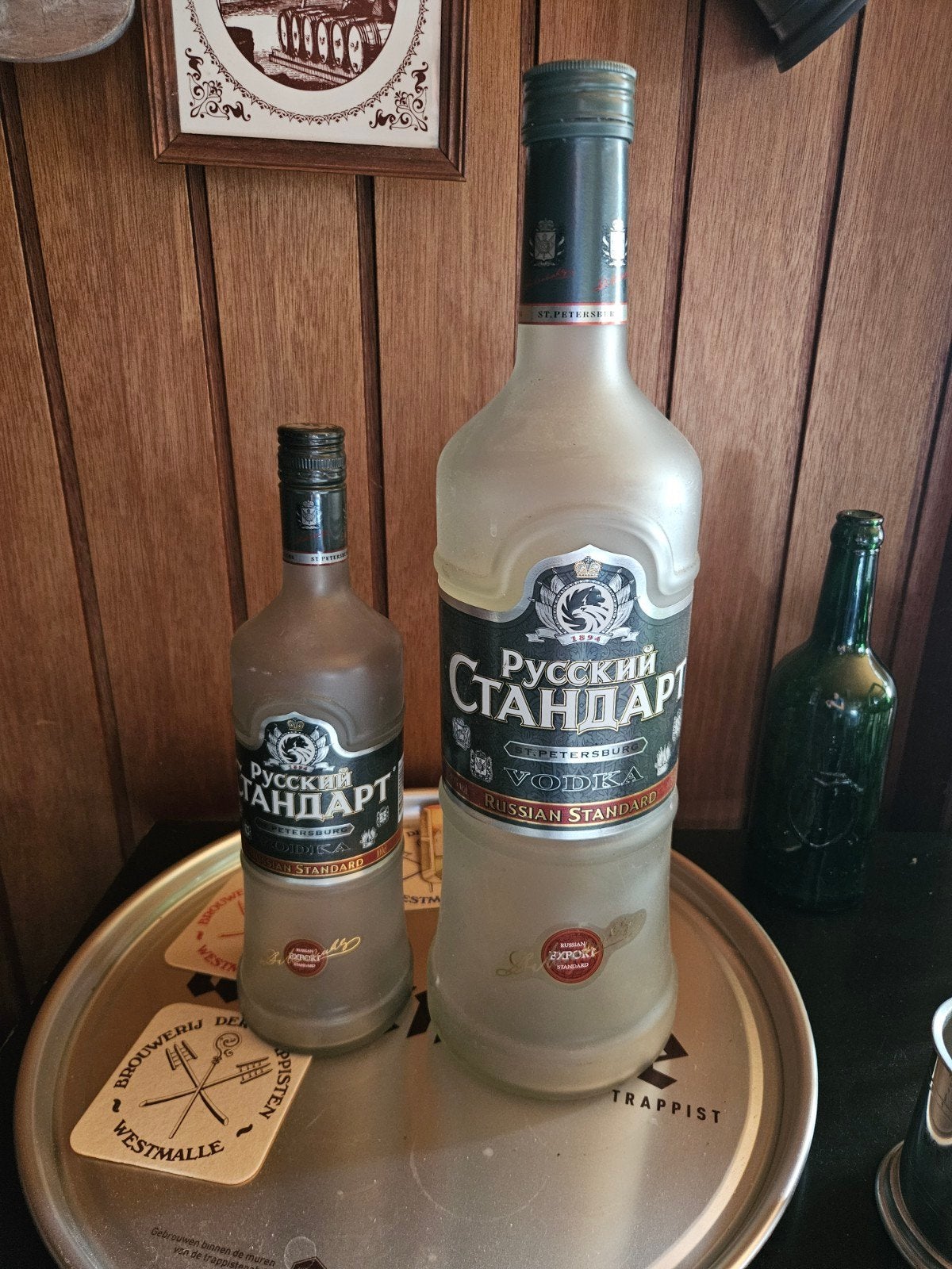 Oude 3 liter flessen vodka en Brandy. Mancave, Verzamelen, Ophalen of Verzenden
