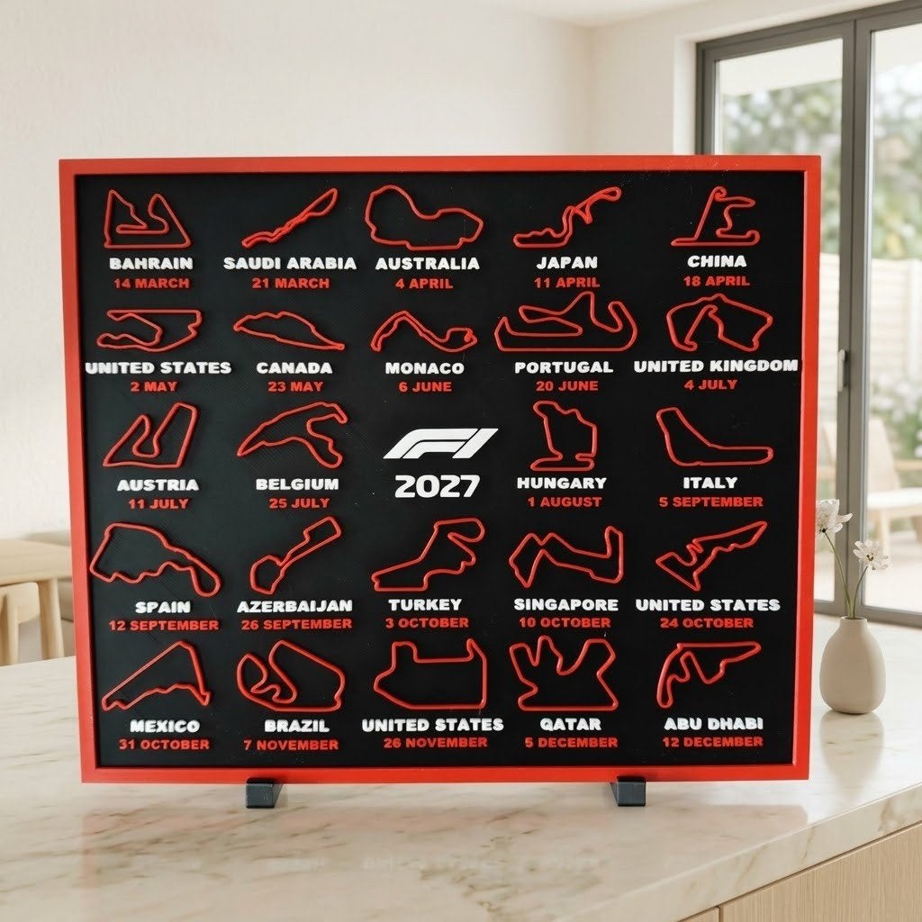 3D geprinte F1 Racekalender 2027 – 23 x 20,5 cm, Ophalen of Verzenden, Nieuw, Overige typen