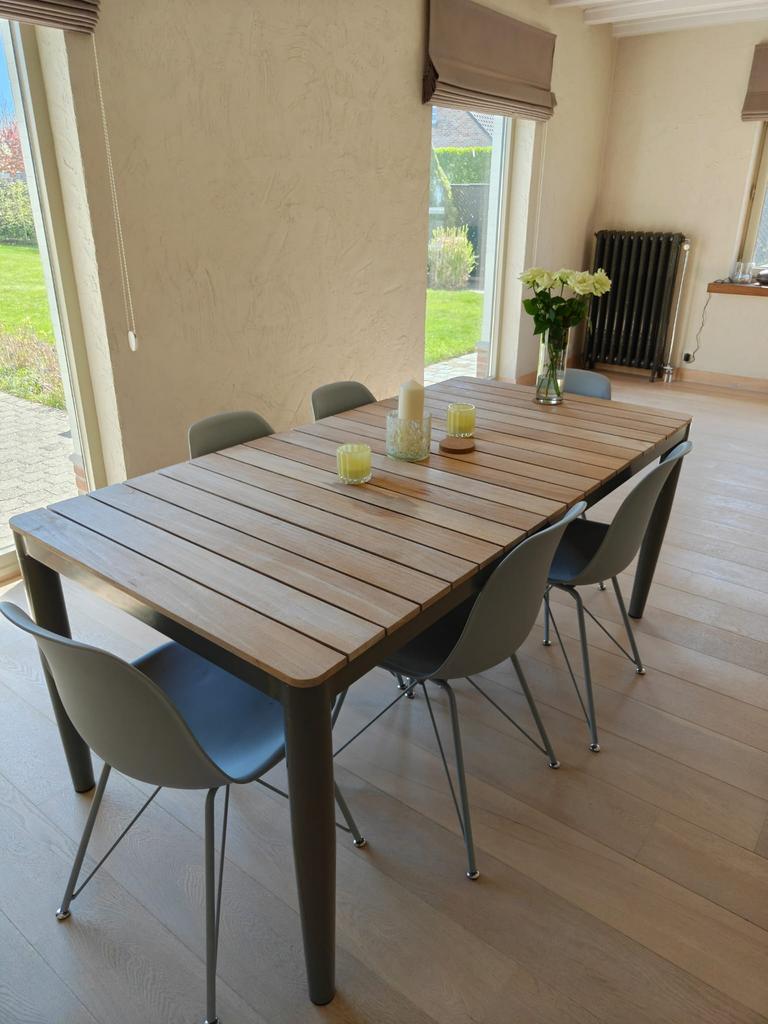 Grijze kuipstoelen 6 stuks, Huis en Inrichting, Stoelen, Ophalen, Kunststof, Gebruikt, Grijs