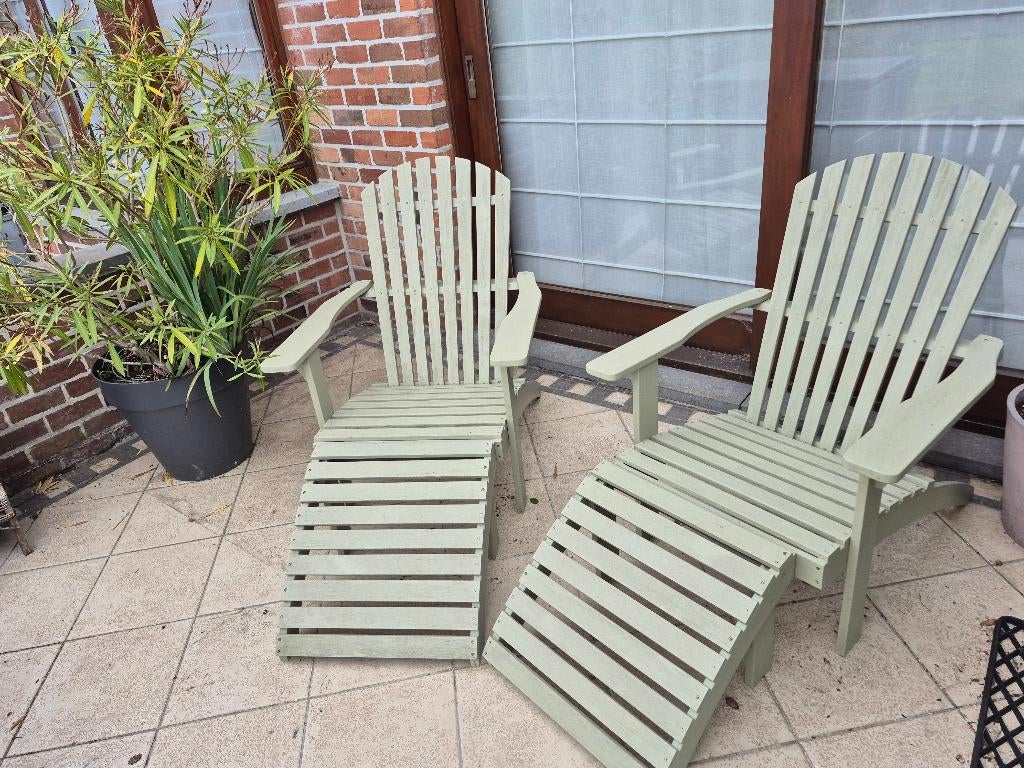 2 Canadese stoelen merk Big John, Tuin en Terras, Tuinstoelen, Zo goed als nieuw, Hout, Ophalen