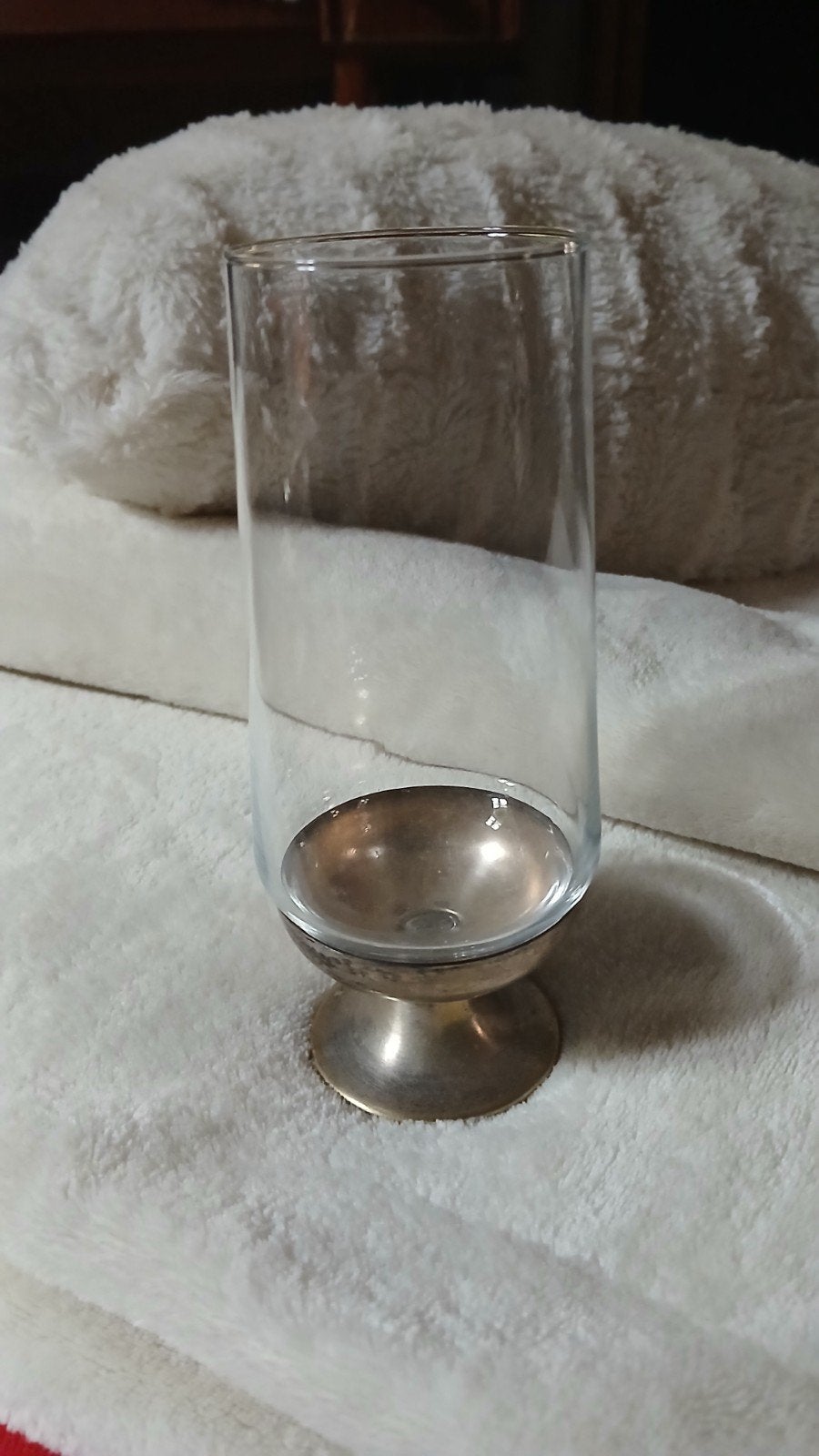 6 verres à vin avec base en métal argenté, Maison & Meubles, Enlèvement ou Envoi