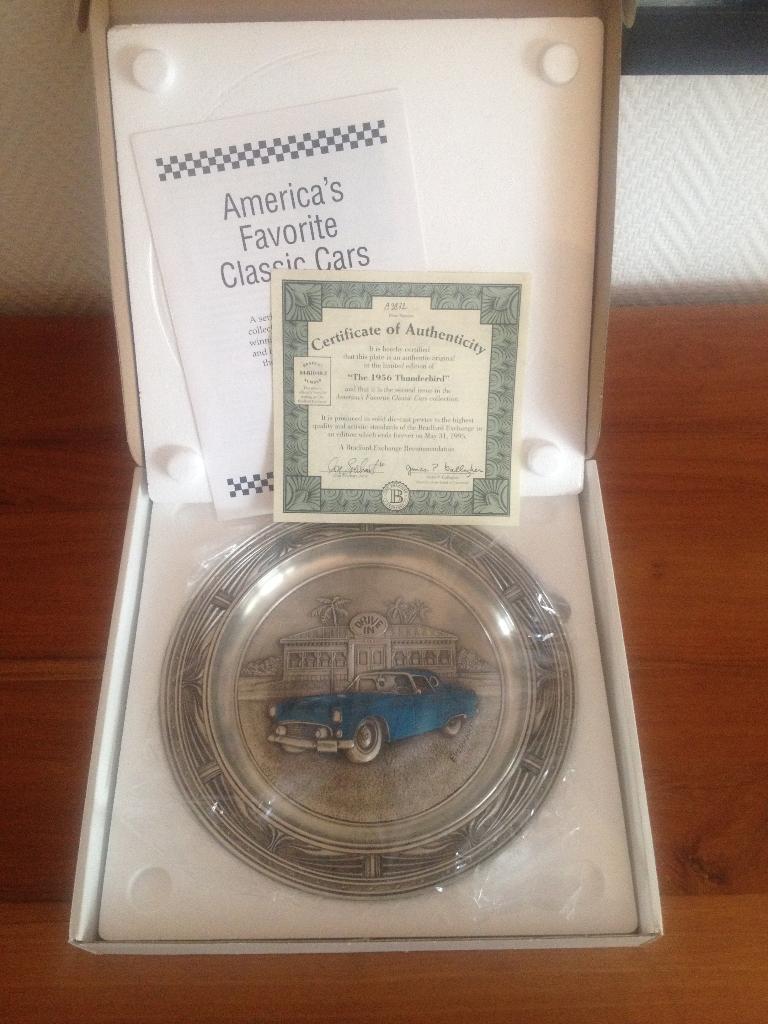 The Bradford Exchange tinnen bord 1956 T-Bird collectorsit, Antiek en Kunst, Ophalen of Verzenden