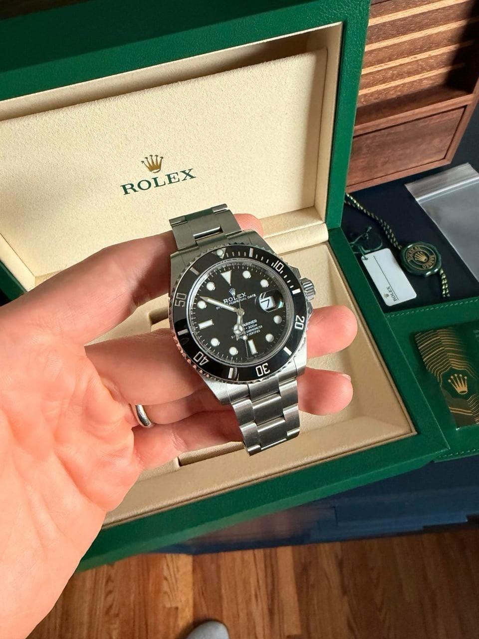 Rolex Submariner date black, Ophalen of Verzenden, Staal, Staal, Rolex