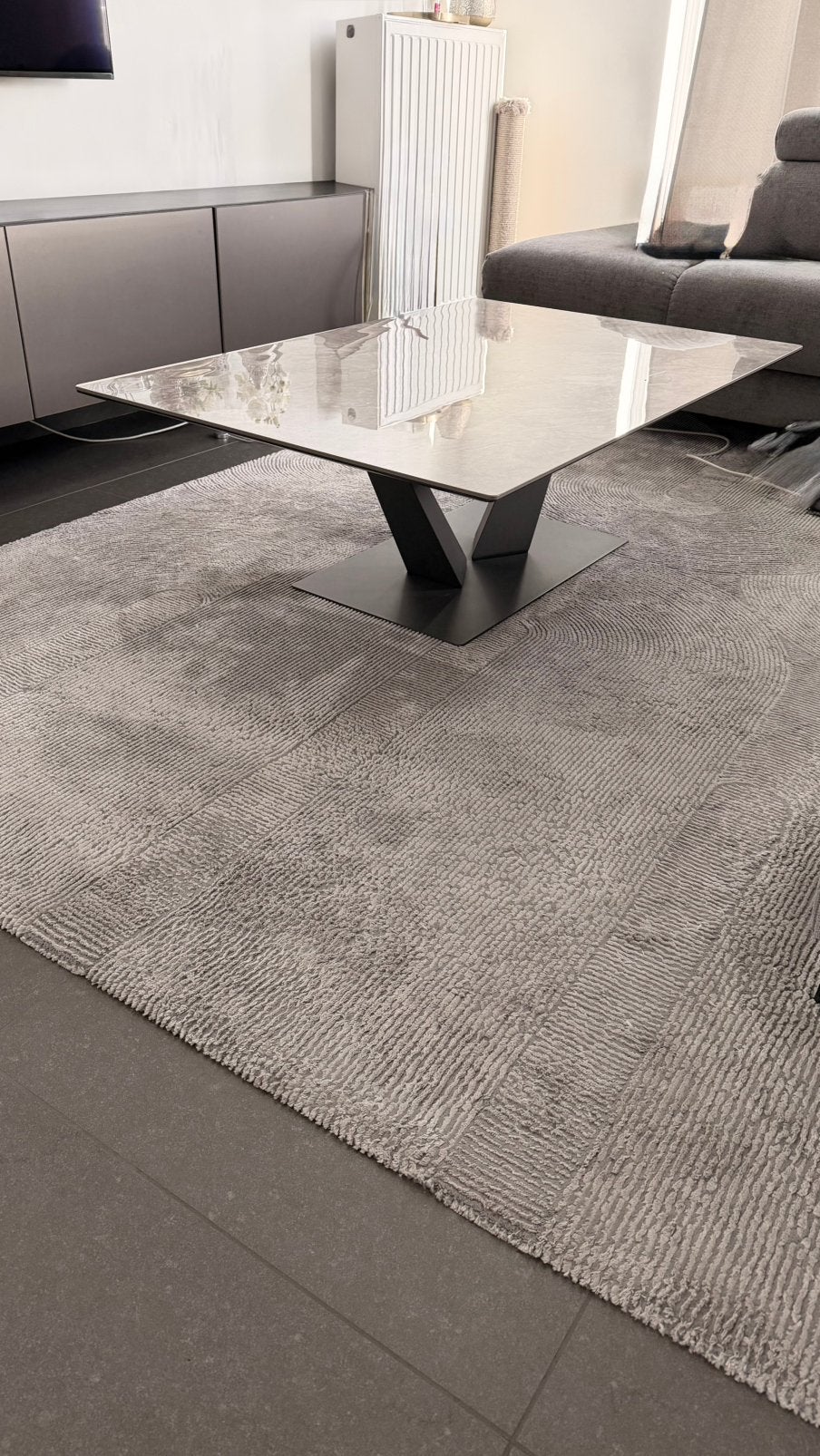 Salontafel in perfecte staat - keramiek/marmerlook! 120x80cm, Ophalen, Zo goed als nieuw