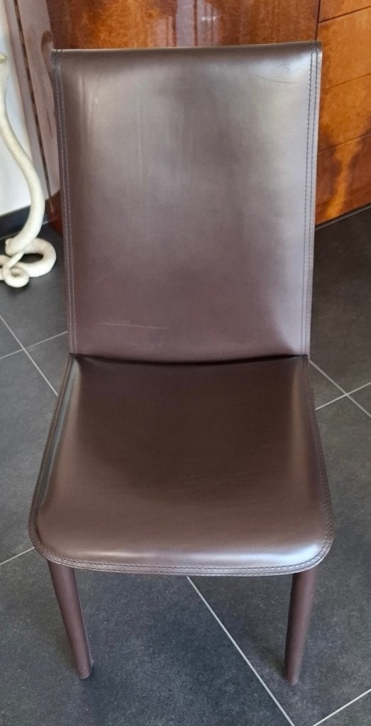 Lederen stoelen Fasem, Design, Comme neuf, Brun, Enlèvement