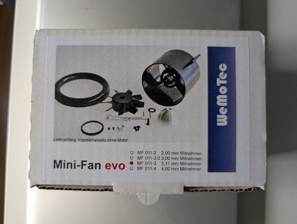 Nieuwe Wemotec Mini-fan evo 69mm, 3,17mm as, Enlèvement, Neuf, Électro