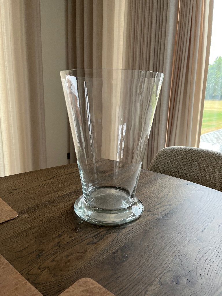 Glazen vaas, Sur pied, Transparent, Comme neuf, Verre