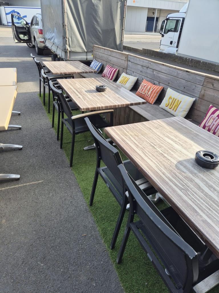 3 terrastafels Werzalit, Tuin en Terras, Ophalen