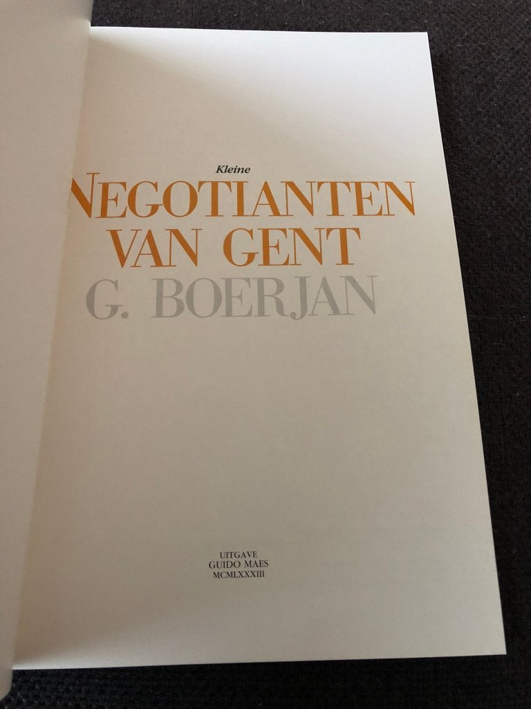 Kleine negotianten van Gent - G. Boerjan, Ophalen of Verzenden, Zo goed als nieuw, G. Boerjan, 15e en 16e eeuw